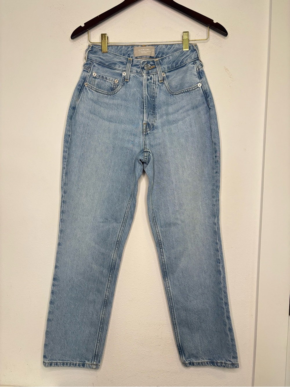 EVERLANE THE CURVY 90’S CHEEKY LIGHT WASH STRAIGHT LEG JEANS SZ 25